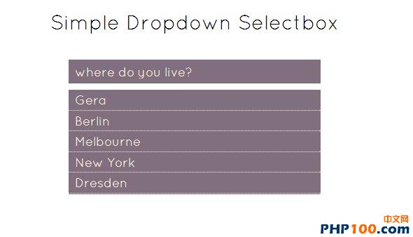 Simple Dropdown Selectbox
