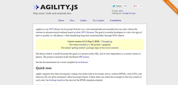 Agility.js Javascript MVC library