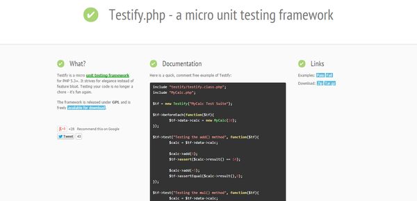 php testing framework